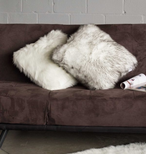 18" x 18" x 5" Gradient Gray Faux Fur  2pack Pillow - Image 3