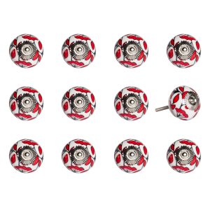 1.5" x 1.5" x 1.5" Ceramic Metal Multicolor 12 Pack Knob