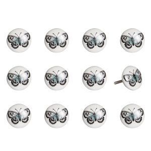 1.5" x 1.5" x 1.5" Ceramic Metal Multicolor 12 Pack Knob