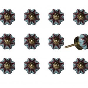 1.5" x 1.5" x 1.5" Ceramic Metal Multicolor 12 Pack Knob