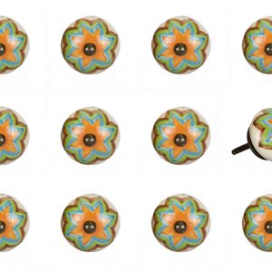 1.5" x 1.5" x 1.5" Ceramic Metal Multicolor 12 Pack Knob