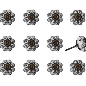 1.5" x 1.5" x 1.5" Ceramic Metal Red 12 Pack Knob