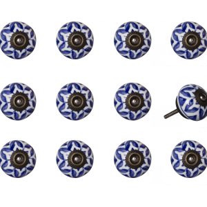 1.5" x 1.5" x 1.5" Ceramic Metal Multicolor 12 Pack Knob