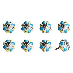 1.5" x 1.5" x 1.5" Ceramic Metal Multicolor 8 Pack Knob