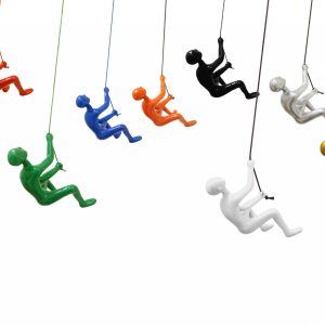 6" x 3" x 3" Resin Multicolor 9 Pack Climbing Man