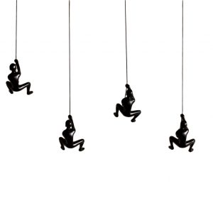 6" x 3" x 3" Resin Black 4 Pack Climbing Man