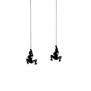 Set of Two 6" Black Unique Climbing Men Wall Art