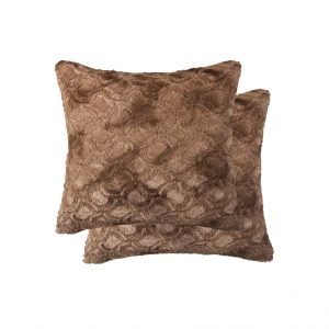 20" x 20" x 5" Acrylic Plush Polyester Polyfill Brown 2 Pack Pillow