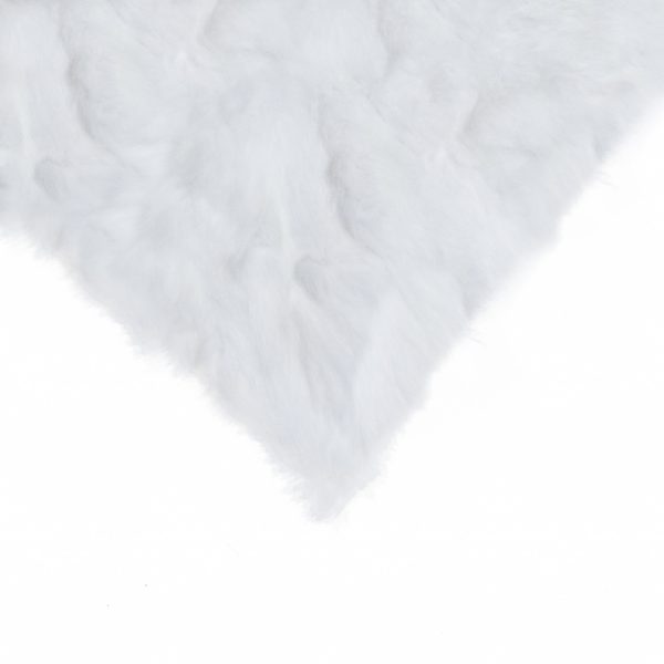 5" x 18" x 18" 100% Natural Rabbit Fur White Pillow - Image 2