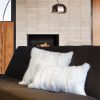 5" x 18" x 18" 100% Natural Rabbit Fur White Pillow - Image 3