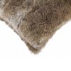 5" x 18" x 18" 100% Natural Rabbit Fur Hazelnut Pillow - Image 2