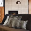 5" x 18" x 18" 100% Natural Rabbit Fur Hazelnut Pillow - Image 3