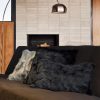 5" x 12" x 20" 100% Natural Rabbit Fur Black Pillow - Image 3
