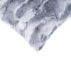 5" x 12" x 20" 100% Natural Rabbit Fur Grey Pillow - Image 2