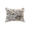5" x 12" x 20" 100% Natural Rabbit Fur Tan and White Pillow