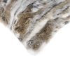 5" x 12" x 20" 100% Natural Rabbit Fur Tan and White Pillow - Image 2