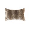5" x 12" x 20" 100% Natural Rabbit Fur Hazelnut Pillow
