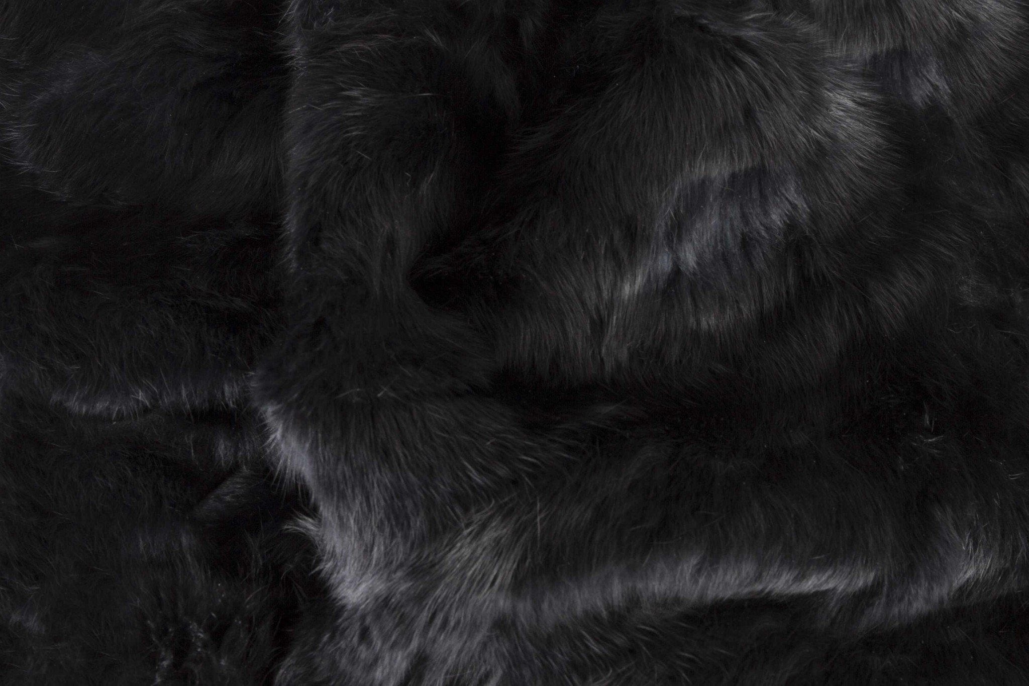 2" x 50" x 60" 100 Natural Rabbit Fur Black Throw Blanket - Image 3