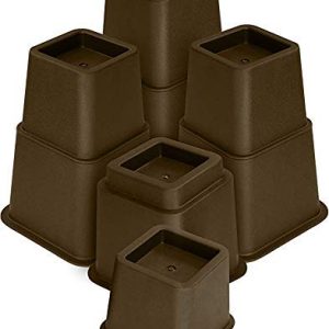 3" 5" or 8" Brown Adjustable Bed Risers or Furniture Legs