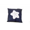 Nautical White Star Blue Square Accent Pillow