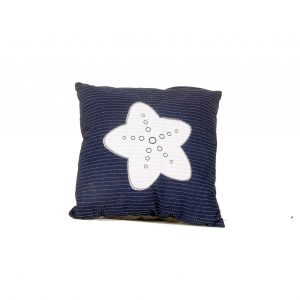 Nautical White Star Blue Square Accent Pillow