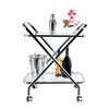 16.5" x 26.25" x 30.5" Chrome XShape  Bar Cart