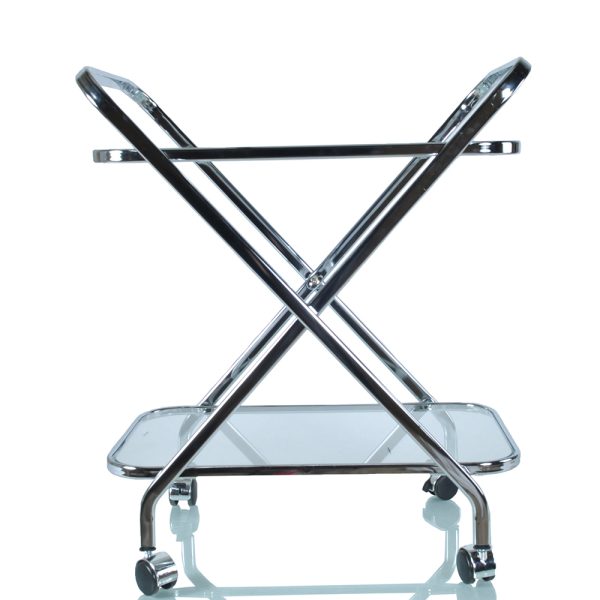 16.5" x 26.25" x 30.5" Chrome XShape  Bar Cart - Image 2
