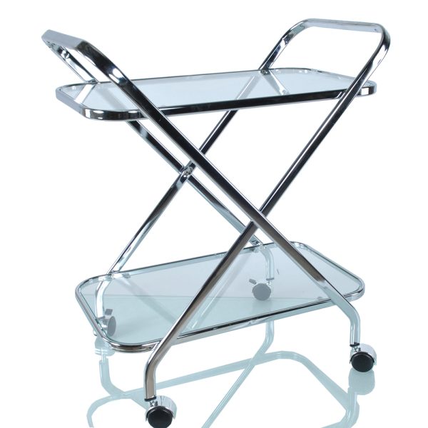 16.5" x 26.25" x 30.5" Chrome XShape  Bar Cart - Image 3