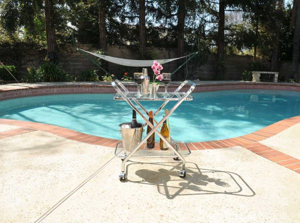 16.5" x 26.25" x 30.5" Chrome XShape  Bar Cart - Image 5
