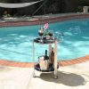 Chrome Round Two Tier Rolling  Serving or Bar Cart - Image 4