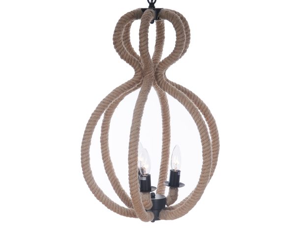 15" x 15" x 47.5" 3 BulbsRope  Pendant Lamp - Image 2