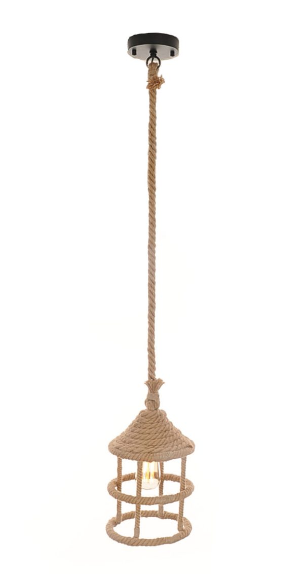 8.5" x 8.5" x 47" Rope  Pendant Lamp - Image 3