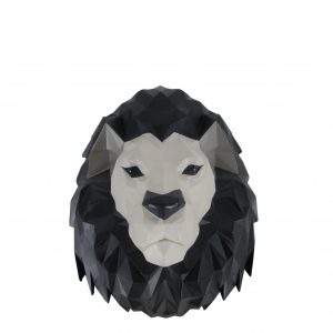 11.5" x 9.5" x 14" Origami Lion Head Wall Decoration