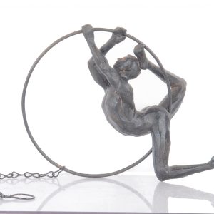 Athletic Man Hanging Ring Sculpture
