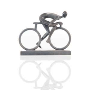 Minimalist Cyclist Cement Finish Statue