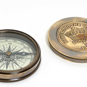 Brass Makers to the Queen Compass with Leather Case