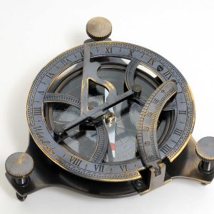 3.25" x 3.25" x 3.25" Sundial Compass in Wood Box Small