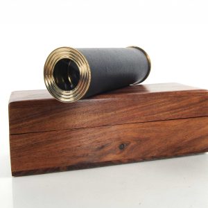 1.5" x 15" x 1.5" Handheld Telescope in Wood Box
