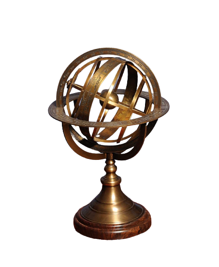 7" x 7" x 11.5" Armillary Sphere on Wood Base - Image 5