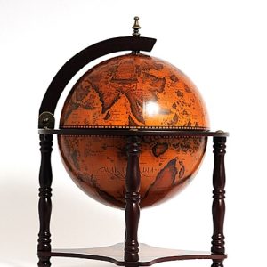 17" x 17" x 22" Red Globe Bar  4 Legged Stand