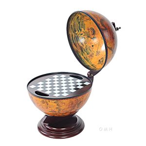 13" x 15" x 19" Red Globe with Chess Holder
