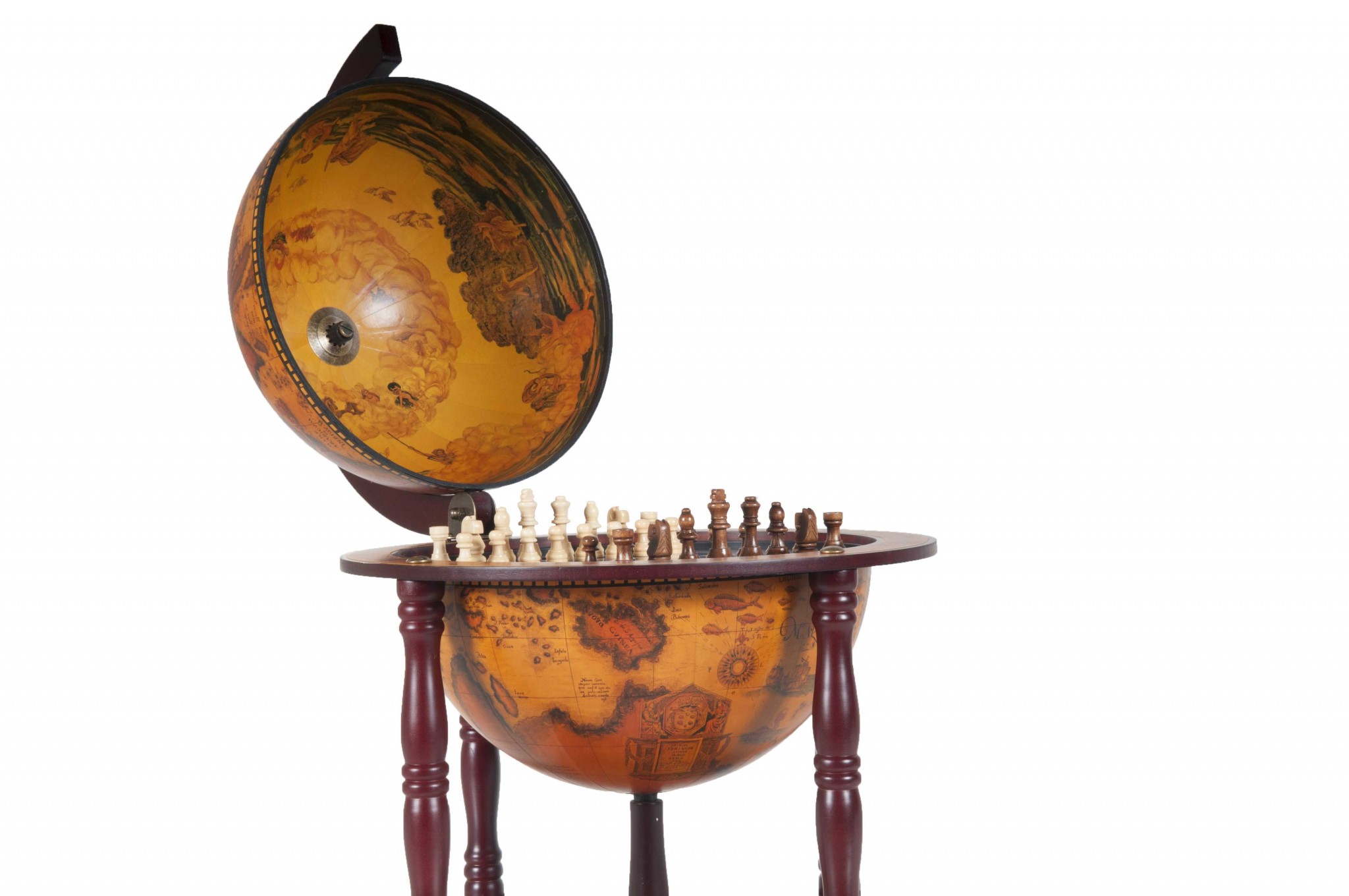 16.5" x 16.5" x 22" Red Globe with Chess Holder - Image 5