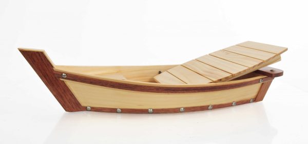 6.25" x 16.75" x 3.37"  Small Wooden Sushi Boat  Serving Tray - Image 3