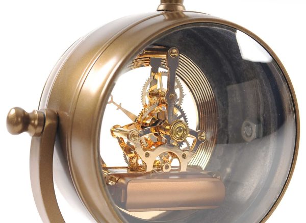 8" x 3.75" x 16.25" Brass Table Clock - Image 4