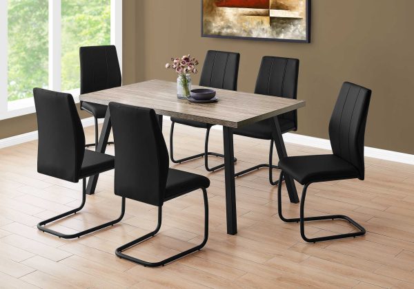 60" X 36" X 31 " Dark Taupe Black Metal Dining Table - Image 3