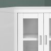 White Corner TV Stand With Glass Doors - Image 2