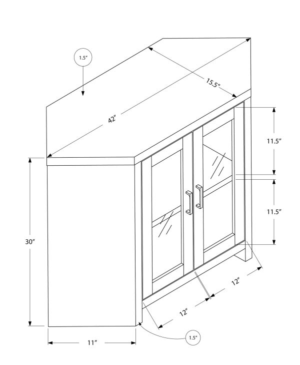 White Corner TV Stand With Glass Doors - Image 5