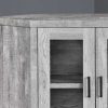 Reclaimed Wood Gray Finish Corner TV Stand With Glass Doors - Image 2