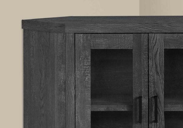 42" X 15.5" X 30" Black Reclaimed Wood-Look Corner Tv Stand - Image 2