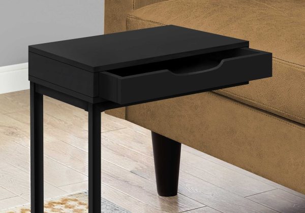 16" X 10.25" X 24.5" Black Metal With A Drawer Accent Table - Image 2